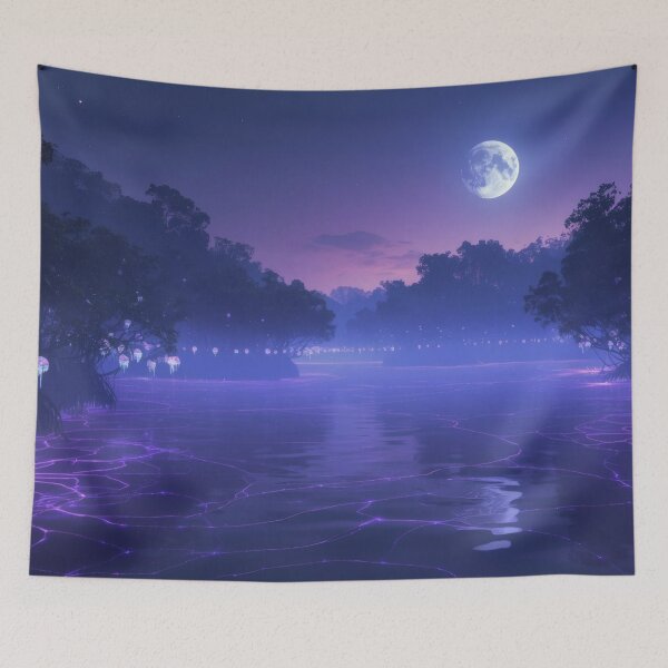 Item preview, Bioluminescent Mangrove River Under Full Moon designed and sold by monkeybusiness.pt.