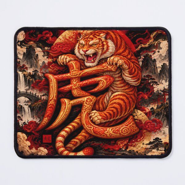 Item preview, Year of the Tiger Chinese Zodiac Guardian Art designed and sold by Fei Long Design Hub.