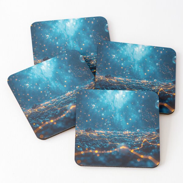 Item preview, Glowing Gold Synapses In Cyan Spore Ocean designed and sold by monkeybusiness.pt.