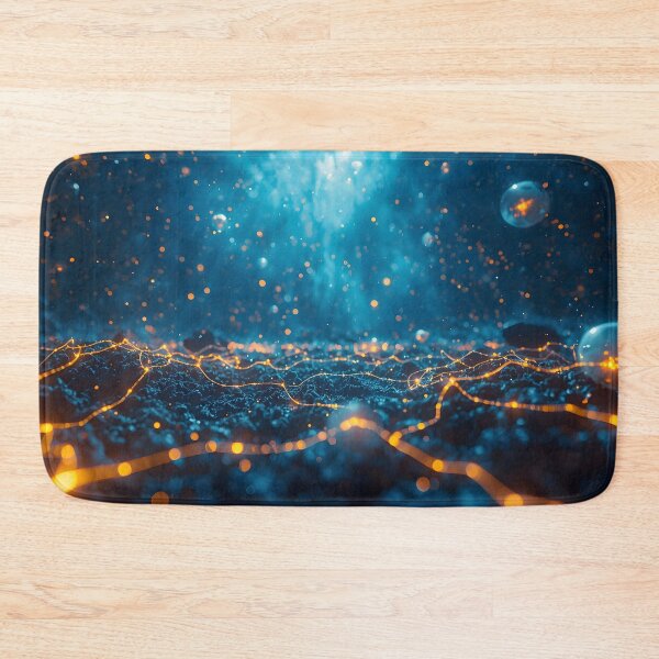 Item preview, Glowing Gold Synapses In Cyan Spore Ocean designed and sold by monkeybusiness.pt.