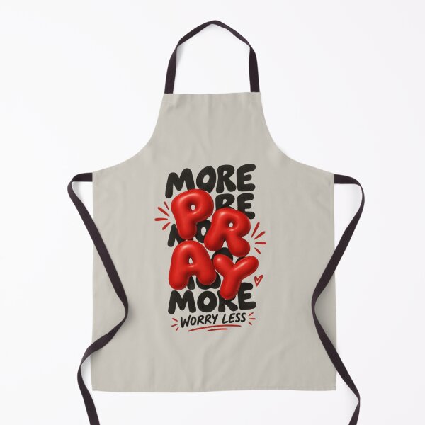 Item preview, More Pray More Worry Less Christian Quote Red Balloon Letters Bold Typography designed and sold by EatPrayLive.