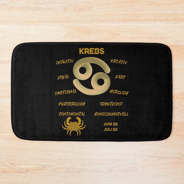 Item preview, Krebs Zodiac Sign Astrology Symbol Horoscope - Metallic Gold & Black (German Version) designed and sold by ZODIARA.