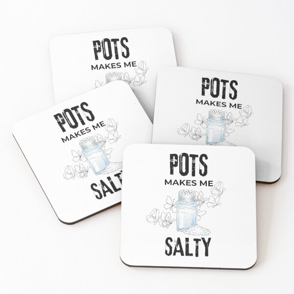 Item preview, POTS Makes Me Salty Black Font Funny Salt Shaker Dysautonomia designed and sold by kristy1003.