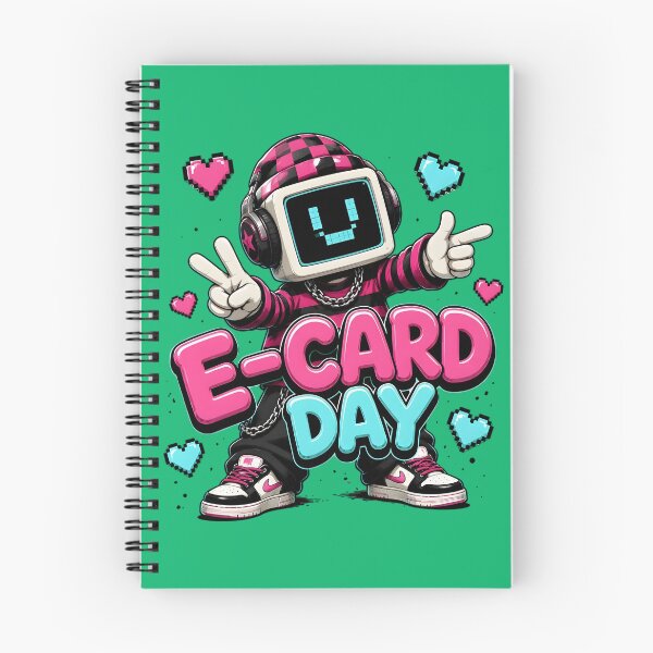 Item preview, Cute Y2K Pixel Monitor Robot E-Card Day Mascot designed and sold by CloudyCatArt.