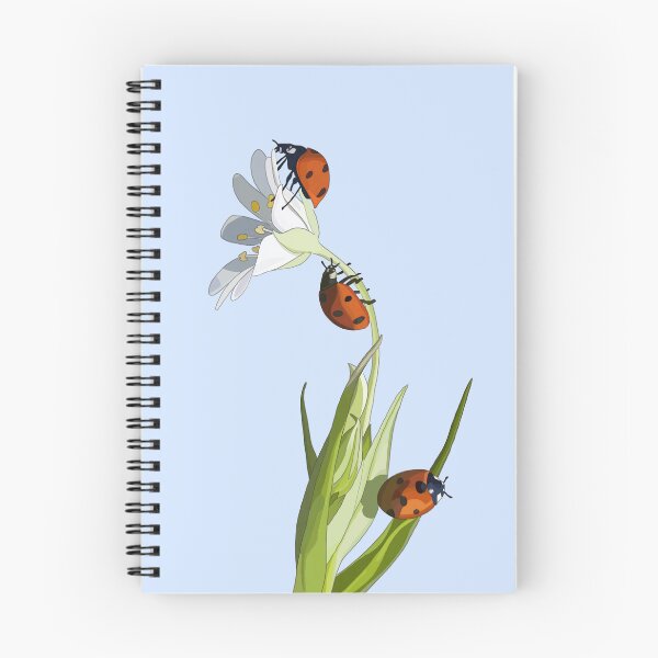 Item preview, Ladybirds Climbing on White Flower Digital Illustration designed and sold by GraceArkell.