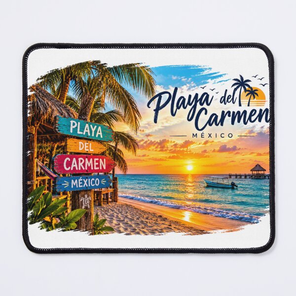 Item preview, Playa del Carmen Mexico Tropical Sunset Beach Travel Design designed and sold by DRAWZENART.