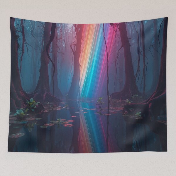 Item preview, Radiant Rainbow Beam In Dark Alien Swamp designed and sold by monkeybusiness.pt.