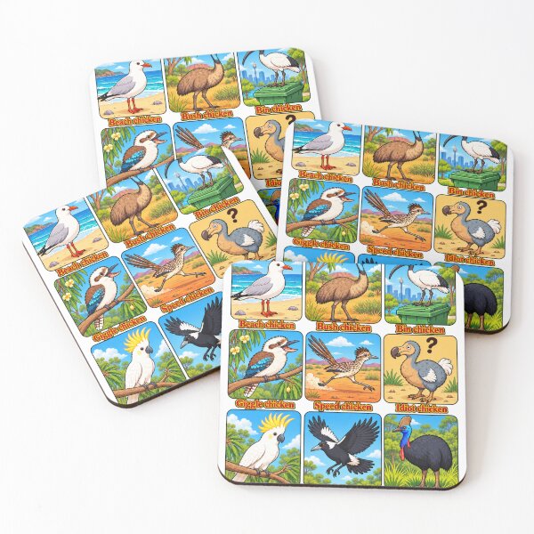 Item preview, Funny Chickens of Australia – Aussie Bird Nicknames Cartoon Design designed and sold by UrbanKangaroo.
