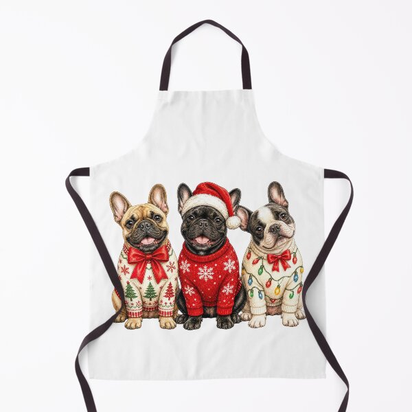 Item preview, Three French Bulldog Christmas Outfit designed and sold by teesterra.