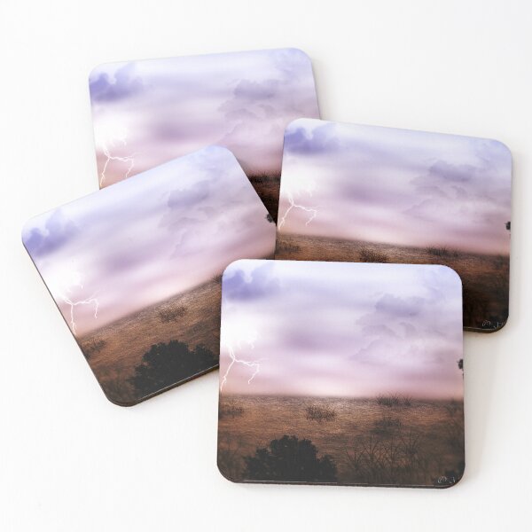 Item preview, Dramatic thunderstorm over a wide landscape designed and sold by JinxisArts.