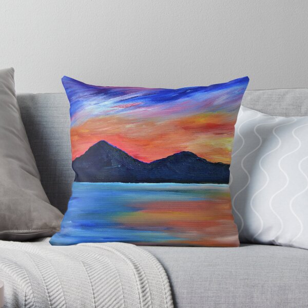 Sunset at Murlough - Irish landscape painting Throw Pillow