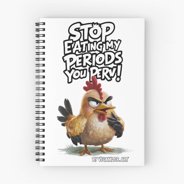 Item preview, Angry Hen Stop Eating My Periods Funny Vegan Humor designed and sold by Veganizer.art.