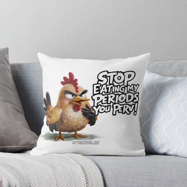 Item preview, Angry Hen Stop Eating My Periods Funny Vegan Humor designed and sold by Veganizer.art.