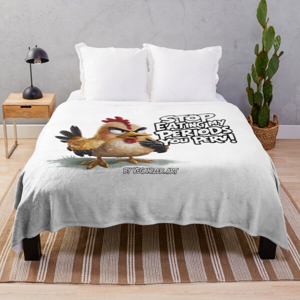Item preview, Angry Hen Stop Eating My Periods Funny Vegan Humor designed and sold by Veganizer.art.