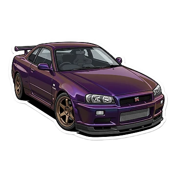 Artwork thumbnail, Midnight Purple R34 GT-R V-Spec Sticker by Fixnovaguide