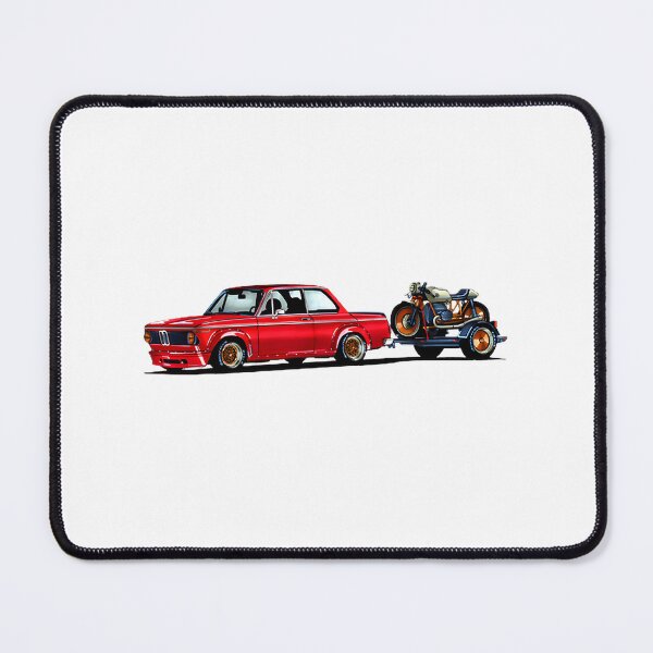 Item preview, Legendary Red Germany Compact Car and Custom Motorcycle Turbo Transporter Drawing designed and sold by Zyla Graphic.