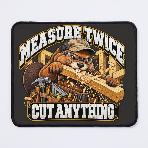 Item preview, Measure Twice Cut Anything – Funny Carpenter Beaver designed and sold by Bluecollar1.