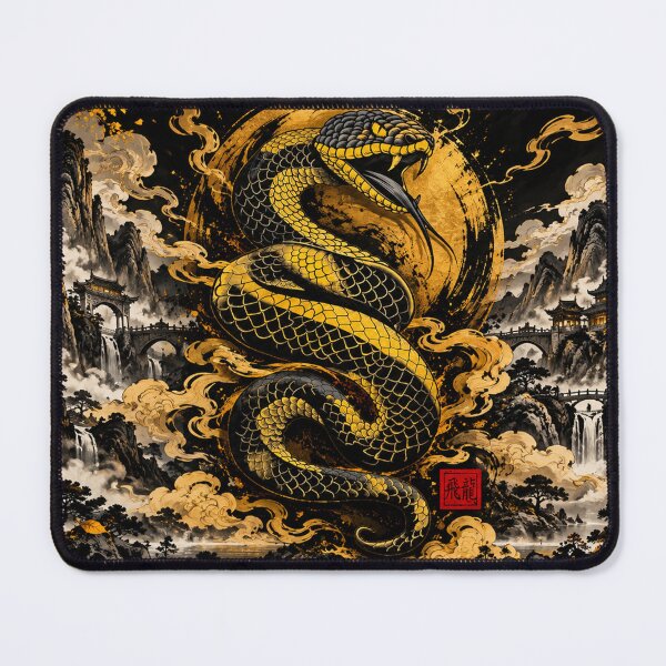 Item preview, Golden Serpent Temple Kingdom Asian Fantasy Art designed and sold by Fei Long Design Hub.
