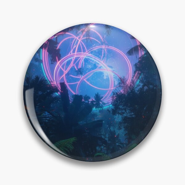 Item preview, Glowing Neon Orb Above Dark Alien Rainforest Canopy designed and sold by monkeybusiness.pt.