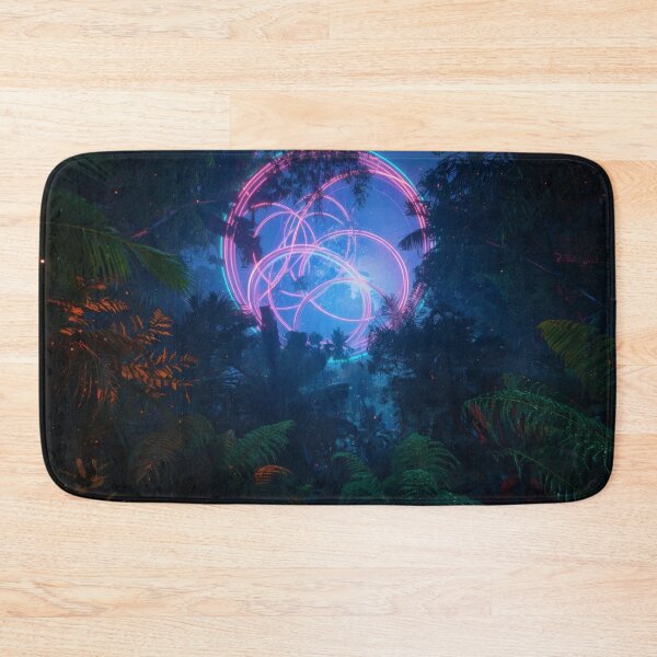 Item preview, Glowing Neon Orb Above Dark Alien Rainforest Canopy designed and sold by monkeybusiness.pt.