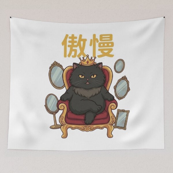 Item preview, HAKU The Prideful King - Arrogant Black Cat King T-Shirt designed and sold by PetalsPaws.