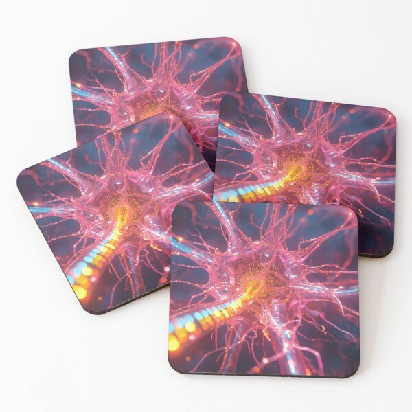 Item preview, Bioluminescent Pink Neural Synapse In Microscopic Cosmos designed and sold by monkeybusiness.pt.