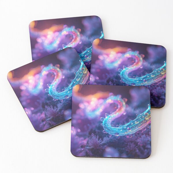 Item preview, Iridescent Rainbow Tendril In Bioluminescent Micro Cosmos designed and sold by monkeybusiness.pt.