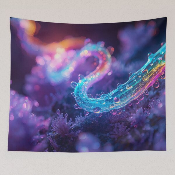 Item preview, Iridescent Rainbow Tendril In Bioluminescent Micro Cosmos designed and sold by monkeybusiness.pt.