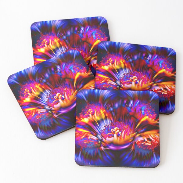 Item preview, Psychedelic floral explosion in neon colors designed and sold by JinxisArts.