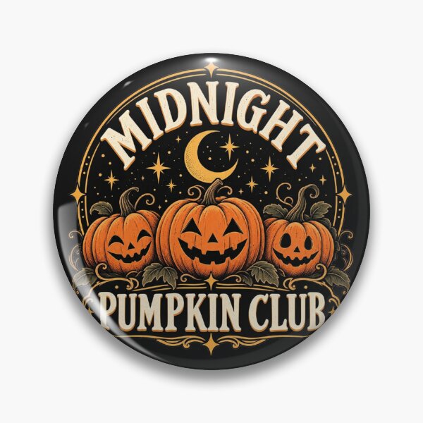 Item preview, Midnight Pumpkin Club Vintage Halloween Pumpkin Badge designed and sold by Sanika arts .