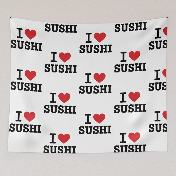 Item preview, I Heart Sushi Red Heart Graphic Typography For Nigiri Roll Fan And Foodie designed and sold by raedattia.