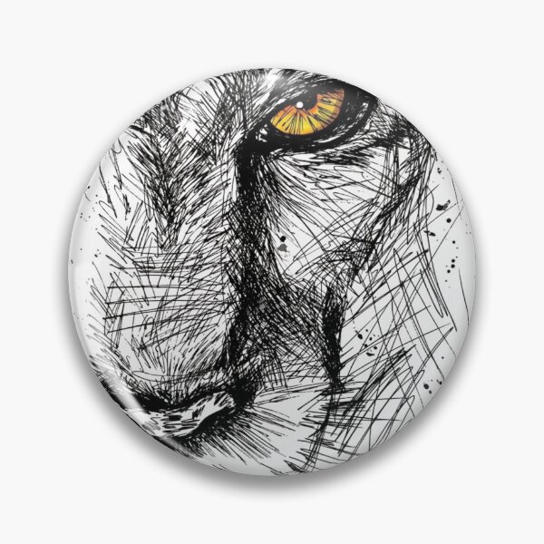 Item preview, Lion Eye Ink Sketch - Modern Scribble Art Wildlife Portrait designed and sold by ODELUNITY.
