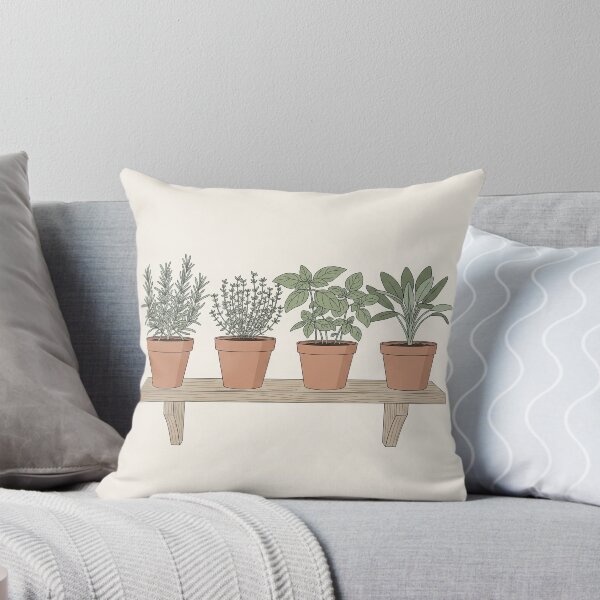 Item preview, Herb Garden Illustration – Potted Herbs Terracotta Kitchen Art designed and sold by BloomandGrace.