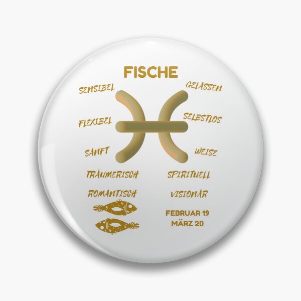 Artikelvorschau, Fische Sternzeichen Astrologie Horoskop Symbol - Metallic Gold & White entworfen und verkauft von ZODIARA.