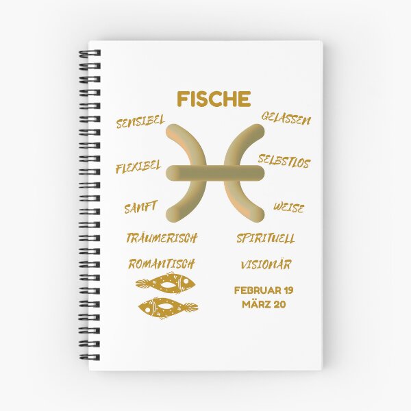 Item preview, Fische Zodiac Sign Astrology Symbol Horoscope - Metallic Gold & White (German Version) designed and sold by ZODIARA.