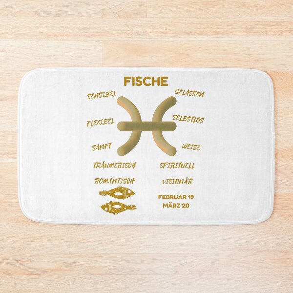 Item preview, Fische Zodiac Sign Astrology Symbol Horoscope - Metallic Gold & White (German Version) designed and sold by ZODIARA.