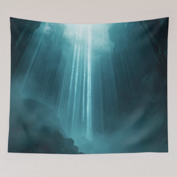 Item preview, Radiant Cyan Light Shafts In Deep Abyssal Chasm designed and sold by monkeybusiness.pt.