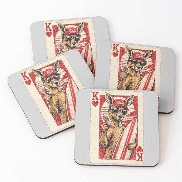 Item preview, Aussie Kangaroo Vintage Surf King Playing Card Aussie Summer Vacation designed and sold by Yellowriversss.