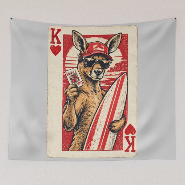 Item preview, Aussie Kangaroo Vintage Surf King Playing Card Aussie Summer Vacation designed and sold by Yellowriversss.