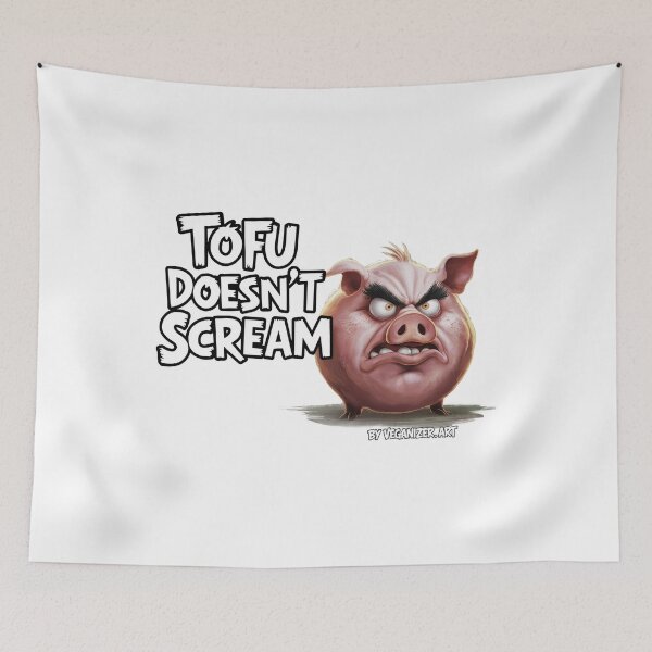 Item preview, Angry Pig Tofu Doesn't Scream Funny Vegan designed and sold by Veganizer.art.