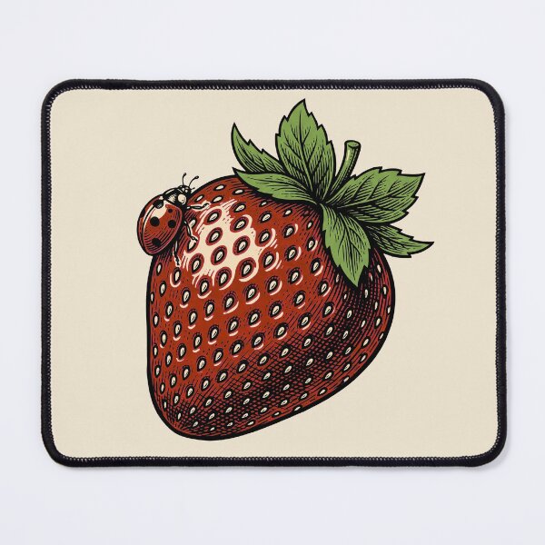 Item preview, Vintage Ladybug Strawberry Engraving designed and sold by Rariks.