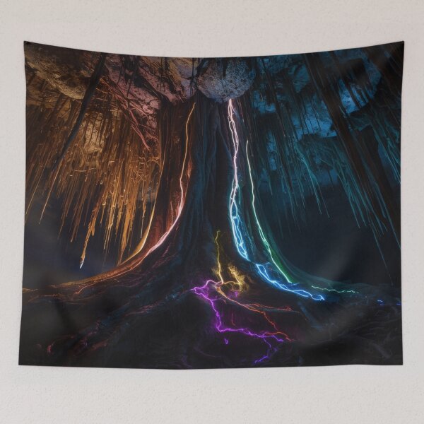 Item preview, Glowing Rainbow Roots In Subterranean Cavern designed and sold by monkeybusiness.pt.