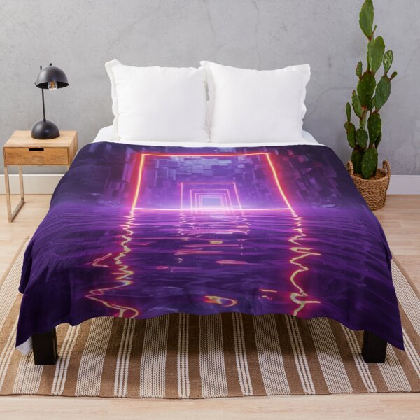 Item preview, Glowing Neon Square Portal Over Purple Water designed and sold by monkeybusiness.pt.