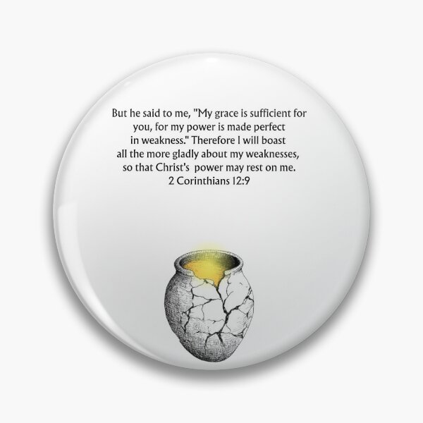 Item preview, His Grace Is Sufficient for You - 2 Corinthians 12:9 Christian Strength in Weakness Art designed and sold by QuietBibleLines.