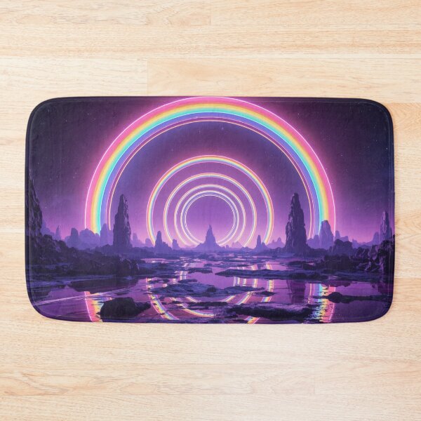 Item preview, Concentric Neon Rainbow Arches Over Alien Planet designed and sold by monkeybusiness.pt.