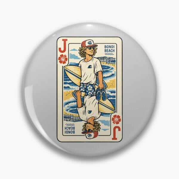 Item preview, Bondi Beach Vintage Jack Surfing Playing Card Aussie Summer Vacation designed and sold by Yellowriversss.