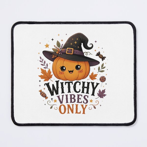 Item preview, Witchy Vibes Only Cute Halloween Pumpkin designed and sold by AJGHOUGHART.