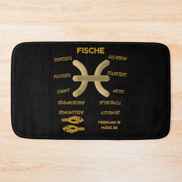 Item preview, Fische Zodiac Sign Astrology Symbol Horoscope - Metallic Gold & Black (German Version) designed and sold by ZODIARA.