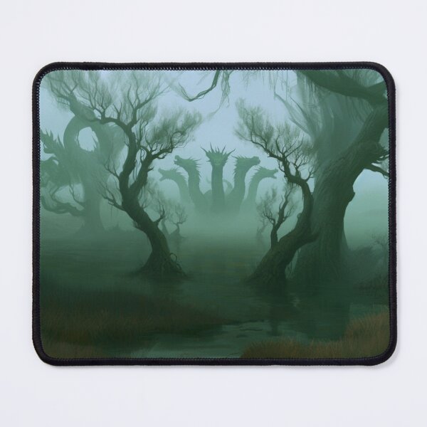 Item preview, A massive Hydra emerging from a mist-covered swamp, Fantasy & Mythological Creatures designed and sold by CDC40.