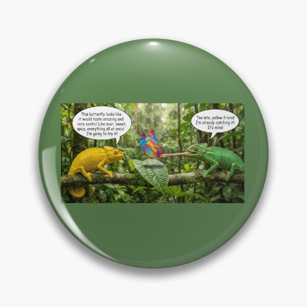 Item preview, Funny Chameleon Butterfly Rivalry designed and sold by AfresStudio.